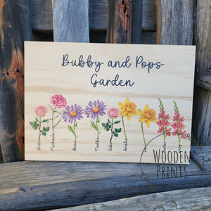 Personalised Birth Flower Garden Print
