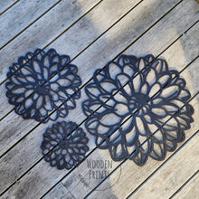 Dahlia wooden wall art laser cut from birch ply