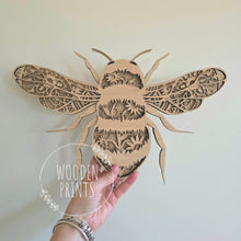Layered wooden bee wall art bamboo six layer laser cut bee decor