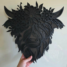 Layered Floral Highland Cow & Bull